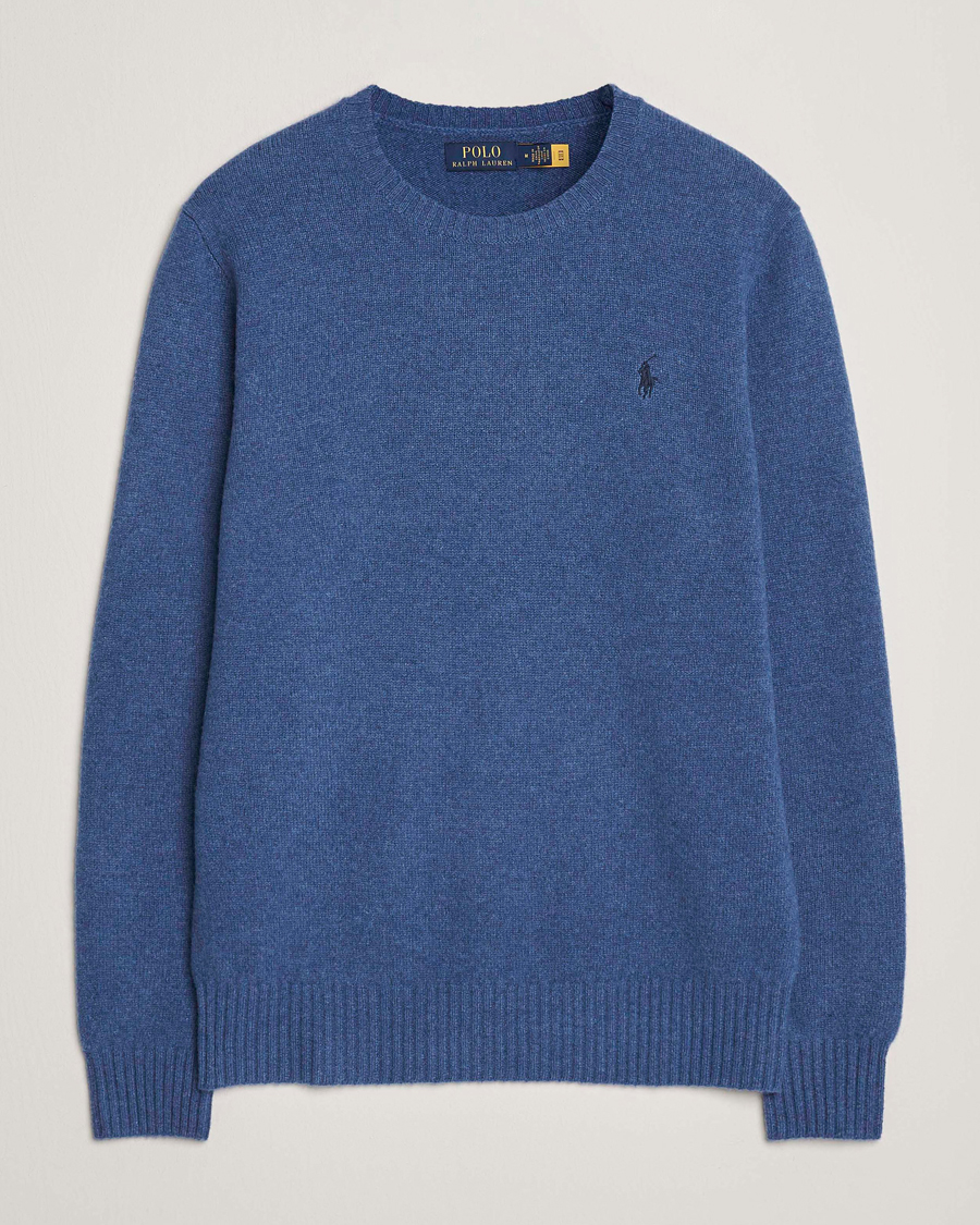 Men | Sweaters & Knitwear | Polo Ralph Lauren | Wool/Cashmere Crew Neck Seasalt Blue Heather