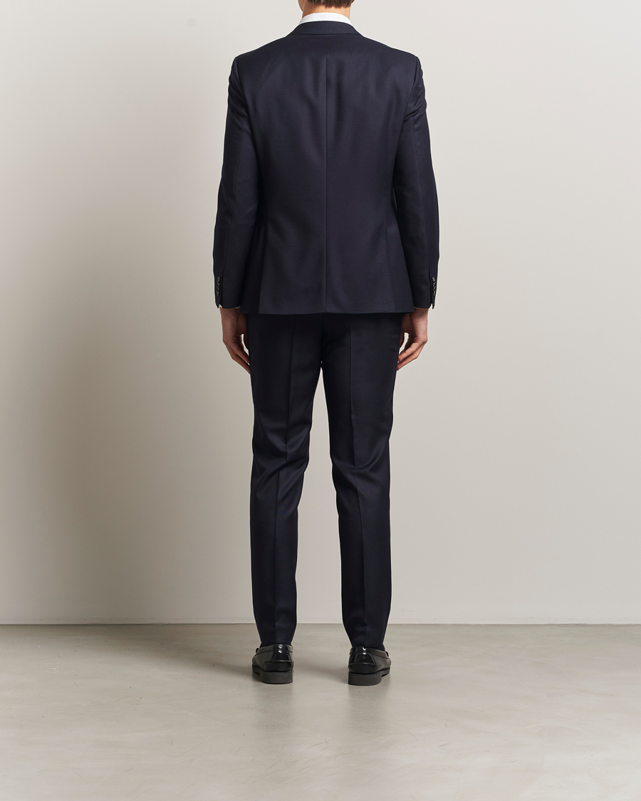 Men | Suits | BOSS BLACK | Huge Structured Wool Suit Dark Blue