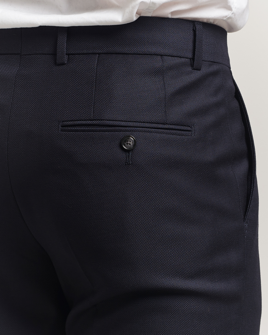 Men | Suits | BOSS BLACK | Huge Structured Wool Suit Dark Blue