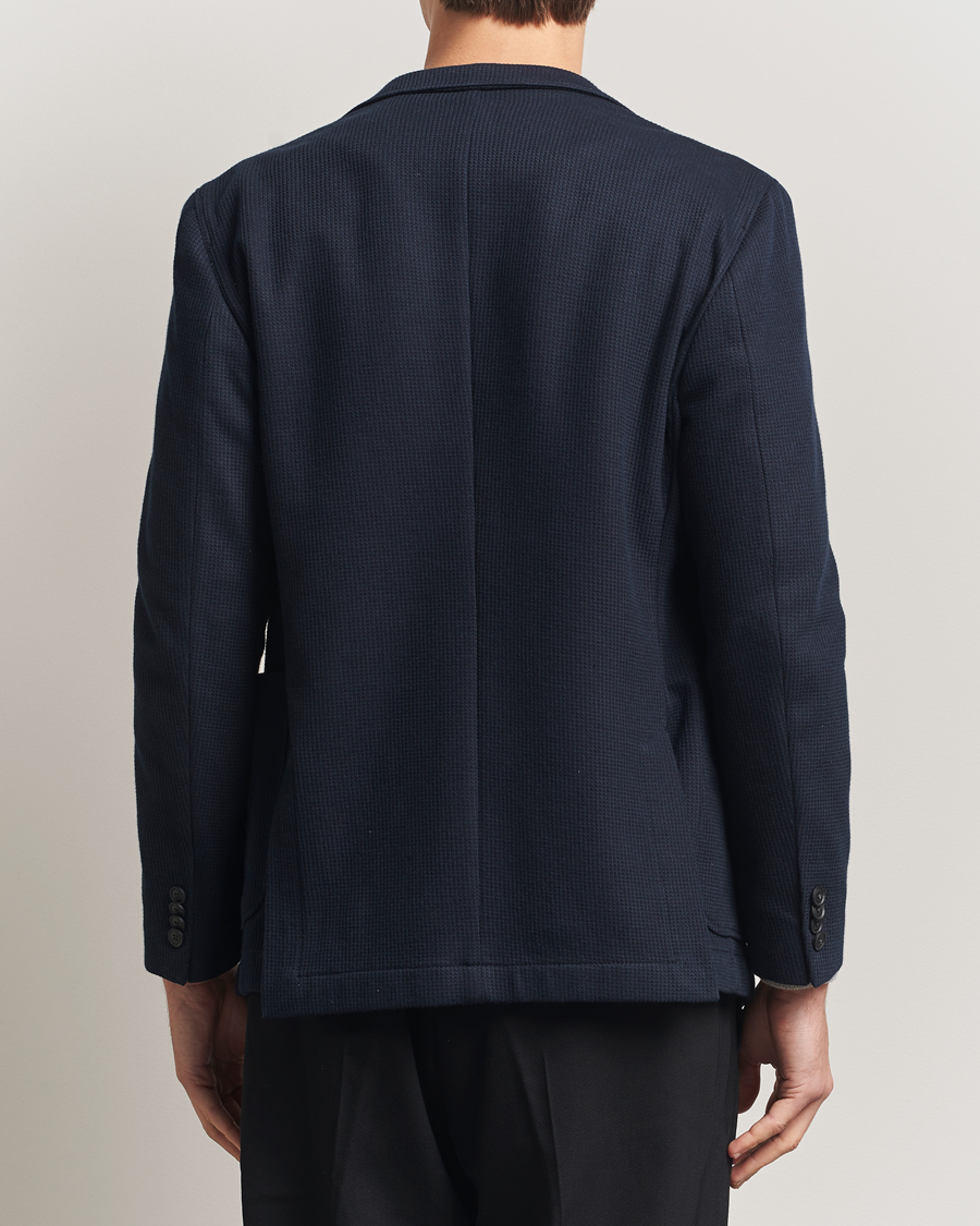 Men | Blazers | BOSS BLACK | Hanry Jersey Double Breasted Blazer Dark Blue