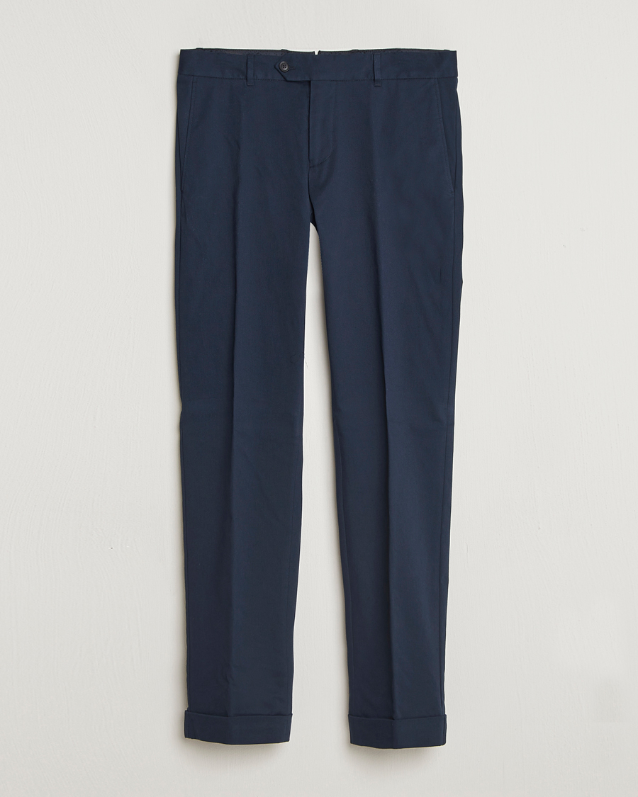 Men | Trousers | BOSS BLACK | Genius Cotton Trousers Dark Blue