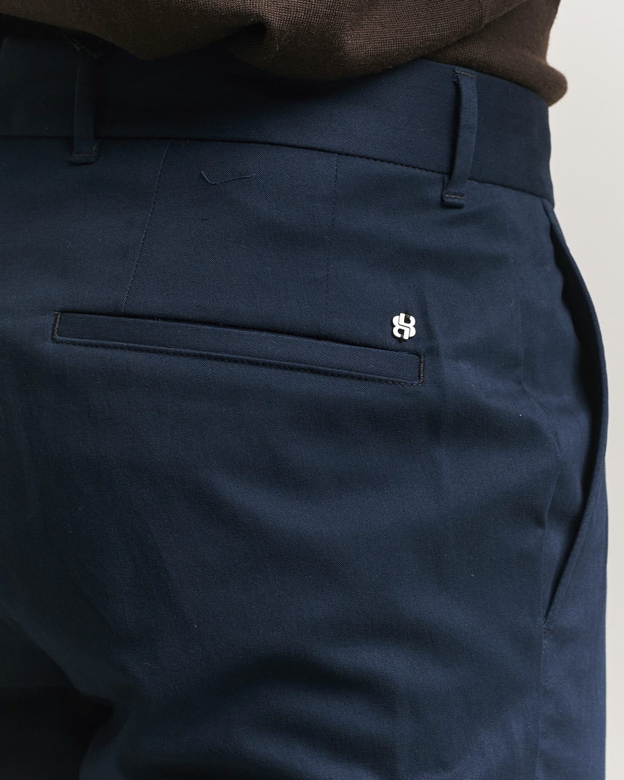 Men | Trousers | BOSS BLACK | Genius Cotton Trousers Dark Blue