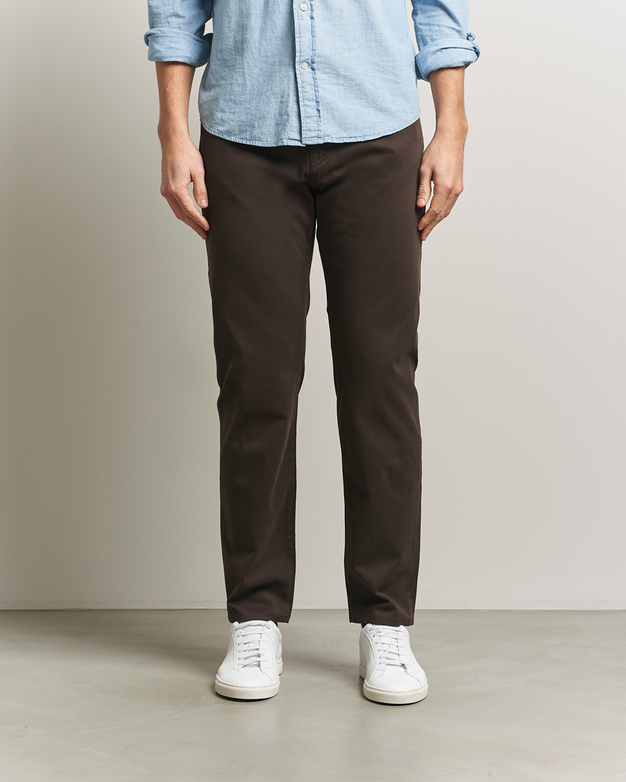 Men | Trousers | BOSS BLACK | Re.Maine Cotton 5-Pocket Pants Dark Brown