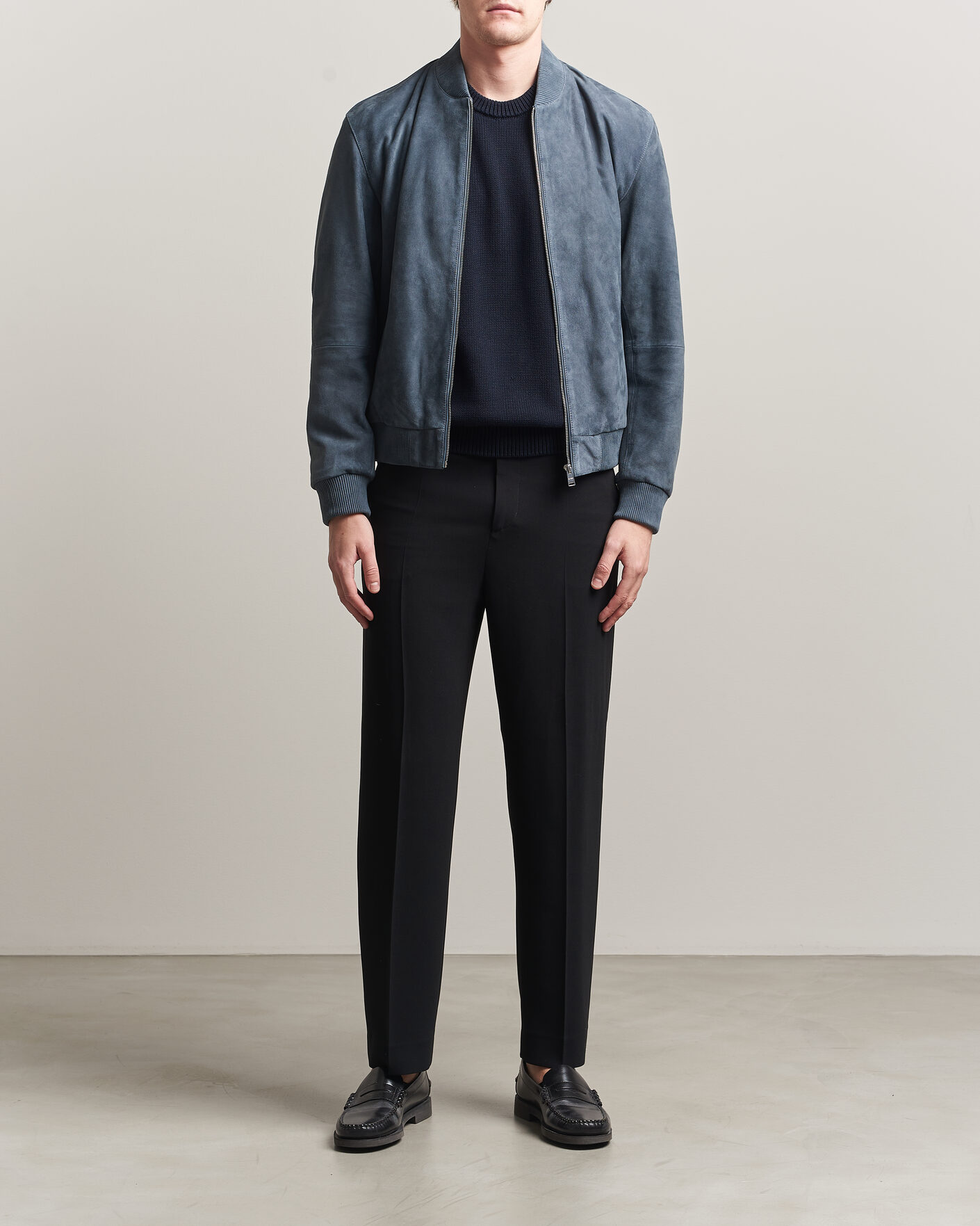 Men | Coats & Jackets | BOSS BLACK | Muller Suede Jacket Open Blue