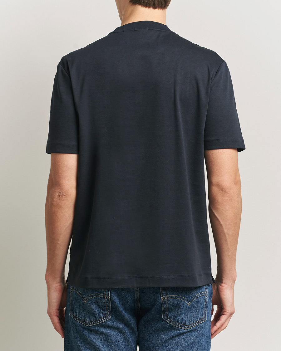 Men | T-Shirts | BOSS BLACK | Taut Regular Fit T-Shirt Dark Blue