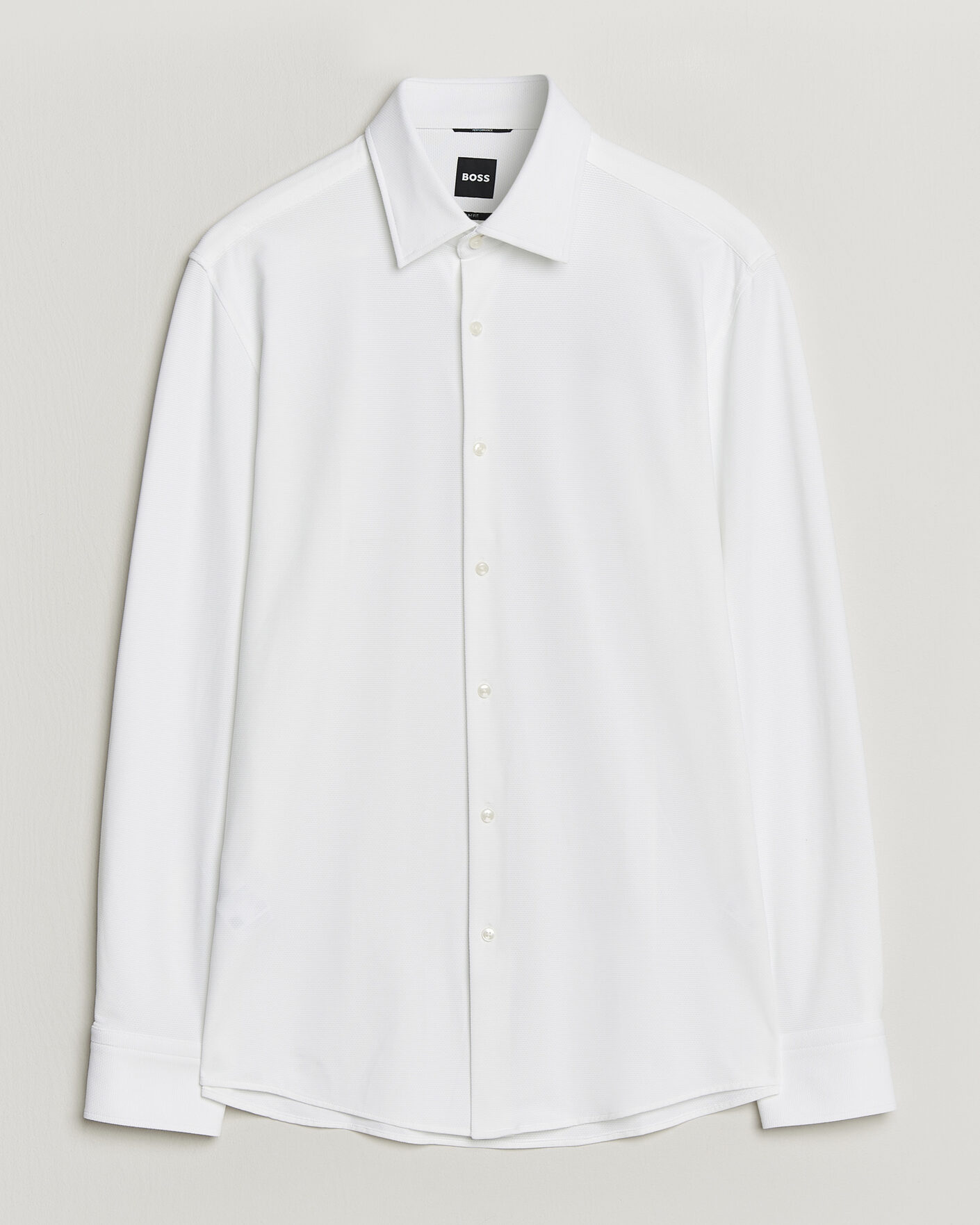 Men | Shirts | BOSS BLACK | Hank Structured Jersey Shirt White