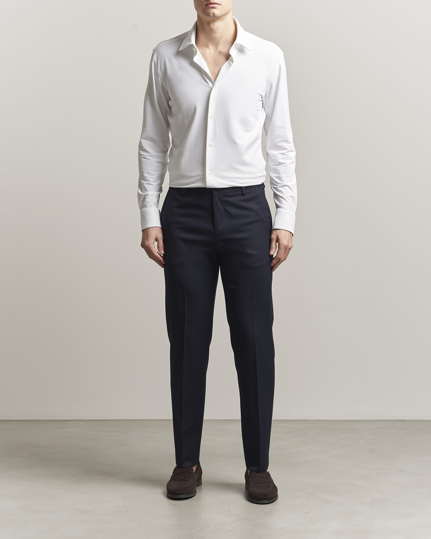 Men | Shirts | BOSS BLACK | Hank Structured Jersey Shirt White