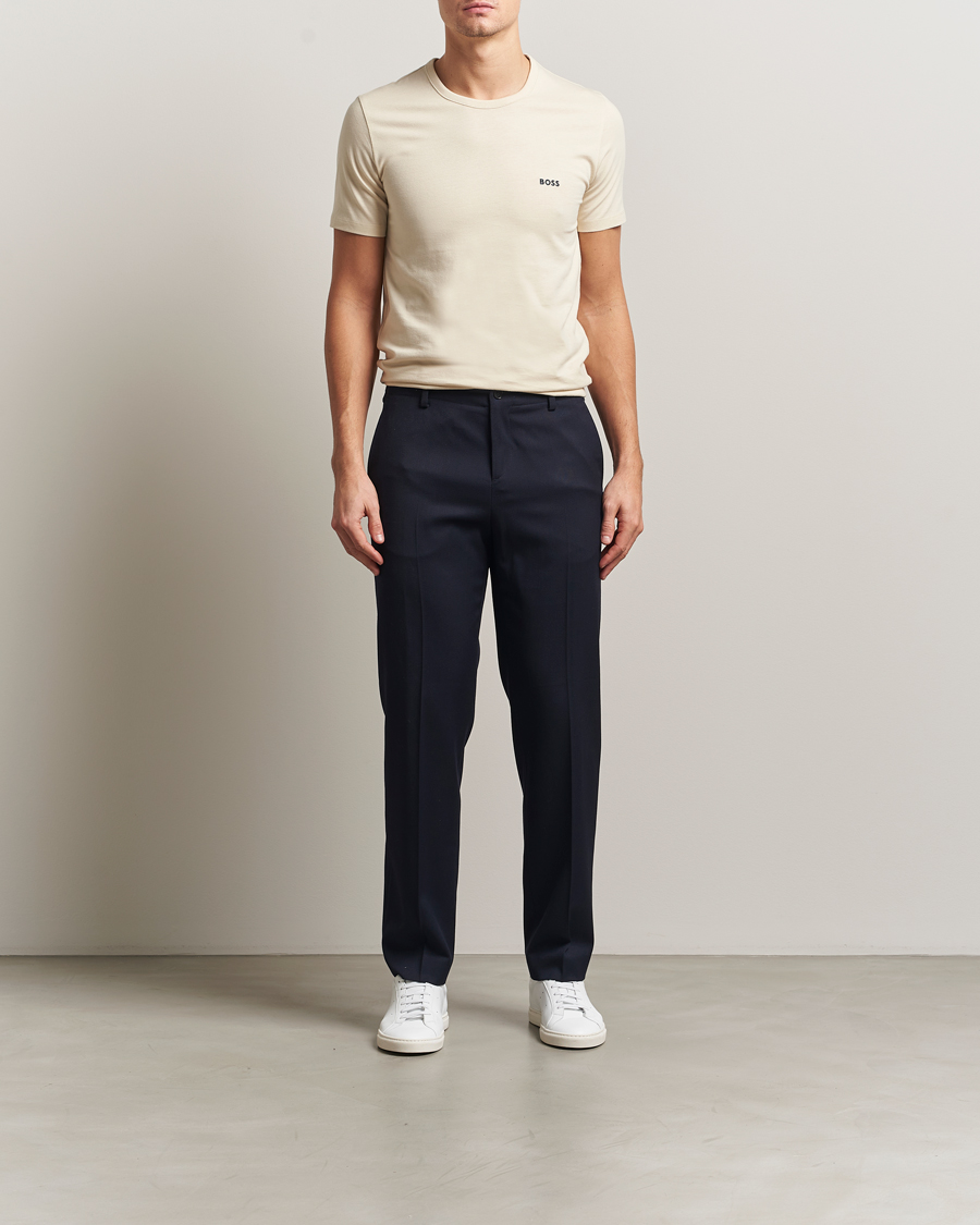 Men | T-Shirts | BOSS BLACK | 3-Pack Crew Neck T-Shirt Beige/Navy/Black