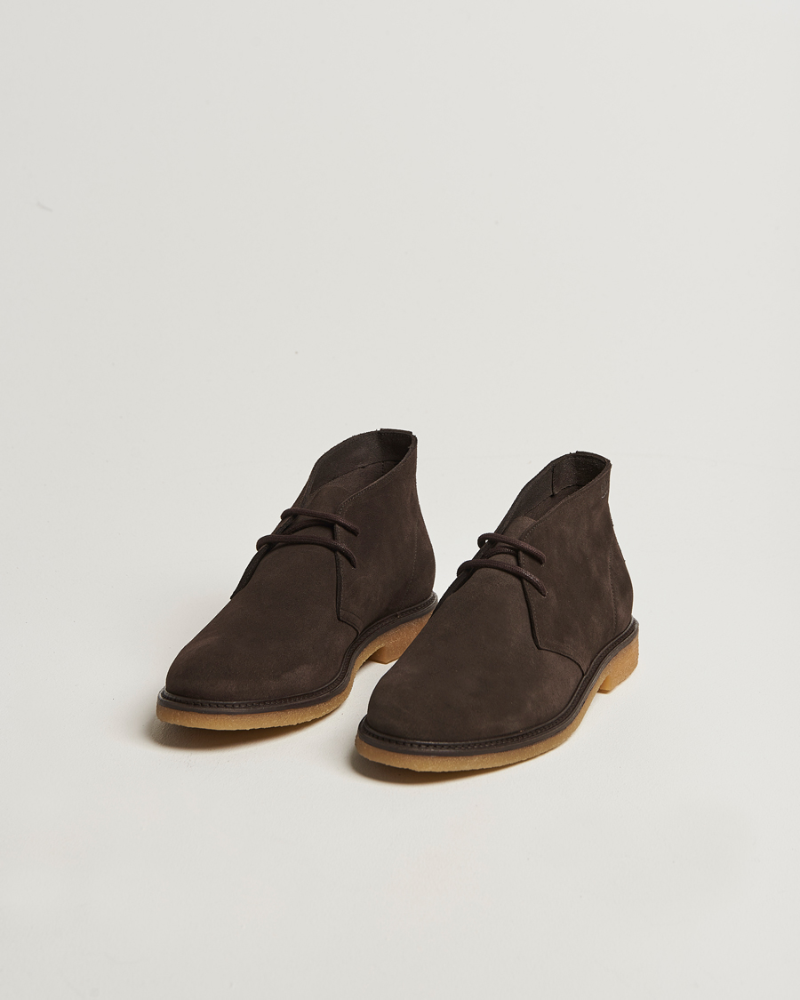 Men | Boots | BOSS BLACK | Kope Suede Desert Boots Dark Brown
