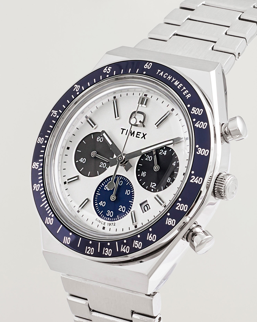 Men | Timex Q Chronograph Tonal Sub Dials 40mm White Dial | Timex | Q Chronograph Tonal Sub Dials 40mm White Dial