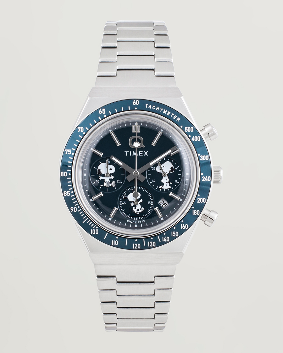 Timex Timex X Peanuts Q Chronograph Snoopy 40mm Blue Dial at