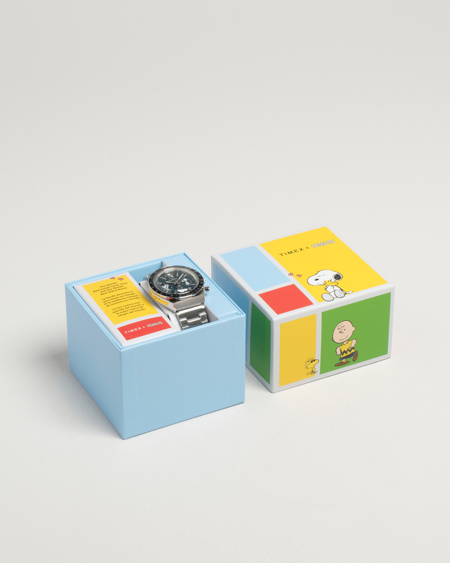 Men | Timex Timex X Peanuts Q Chronograph Snoopy 40mm Blue Dial | Timex | X Peanuts Q Chronograph Snoopy 40mm Blue Dial