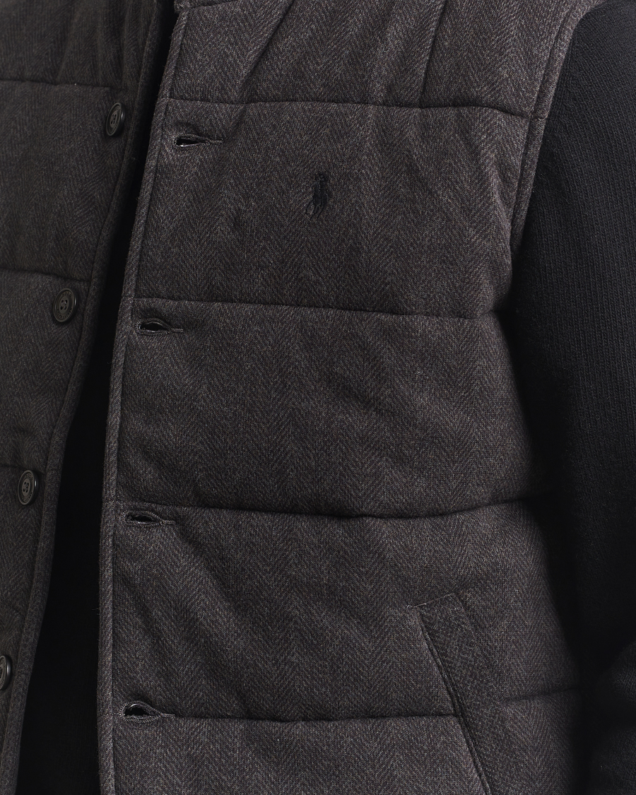 Men | Gilets | Polo Ralph Lauren | Knitted Herringbone Vest Dark Charcoal Heather