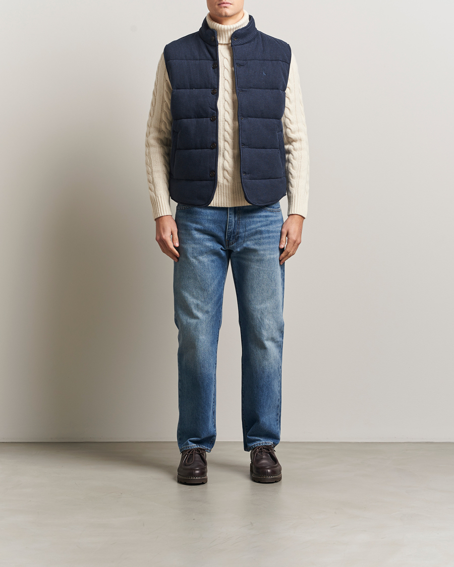 Men | Gilets | Polo Ralph Lauren | Knitted Dogtooth Vest Winter Navy Heather