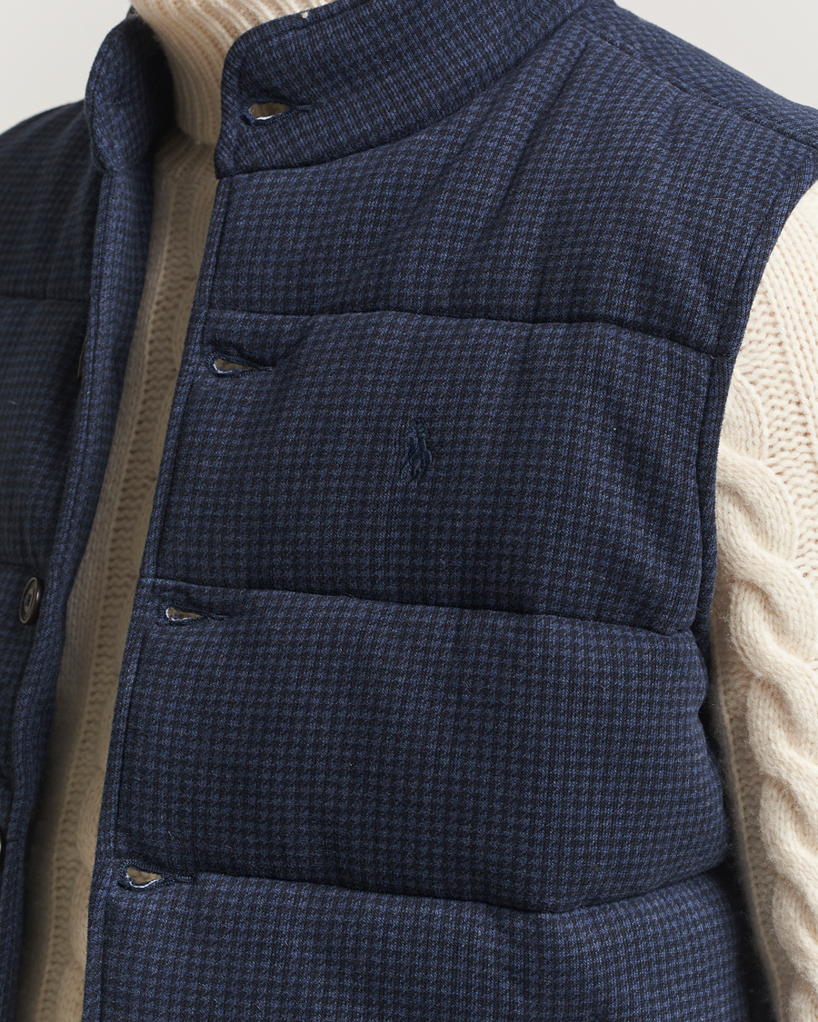 Men | Gilets | Polo Ralph Lauren | Knitted Dogtooth Vest Winter Navy Heather
