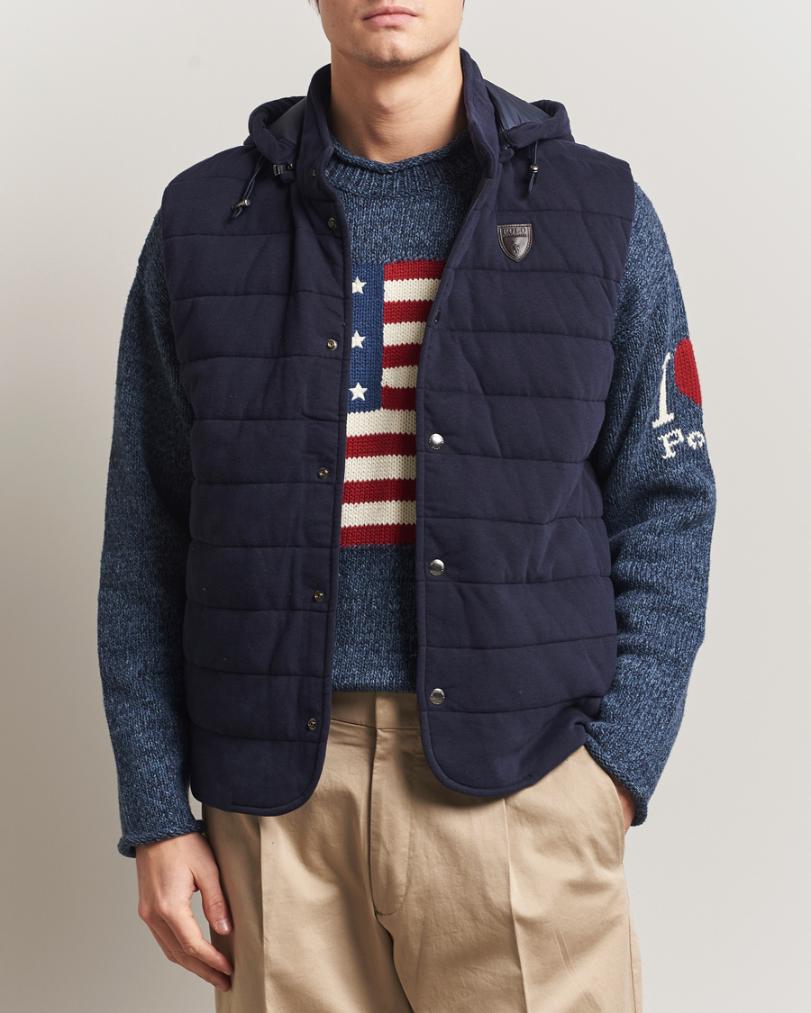 Polo Ralph Lauren Double Knitted Vest RL Navy at CareOfCarl.com