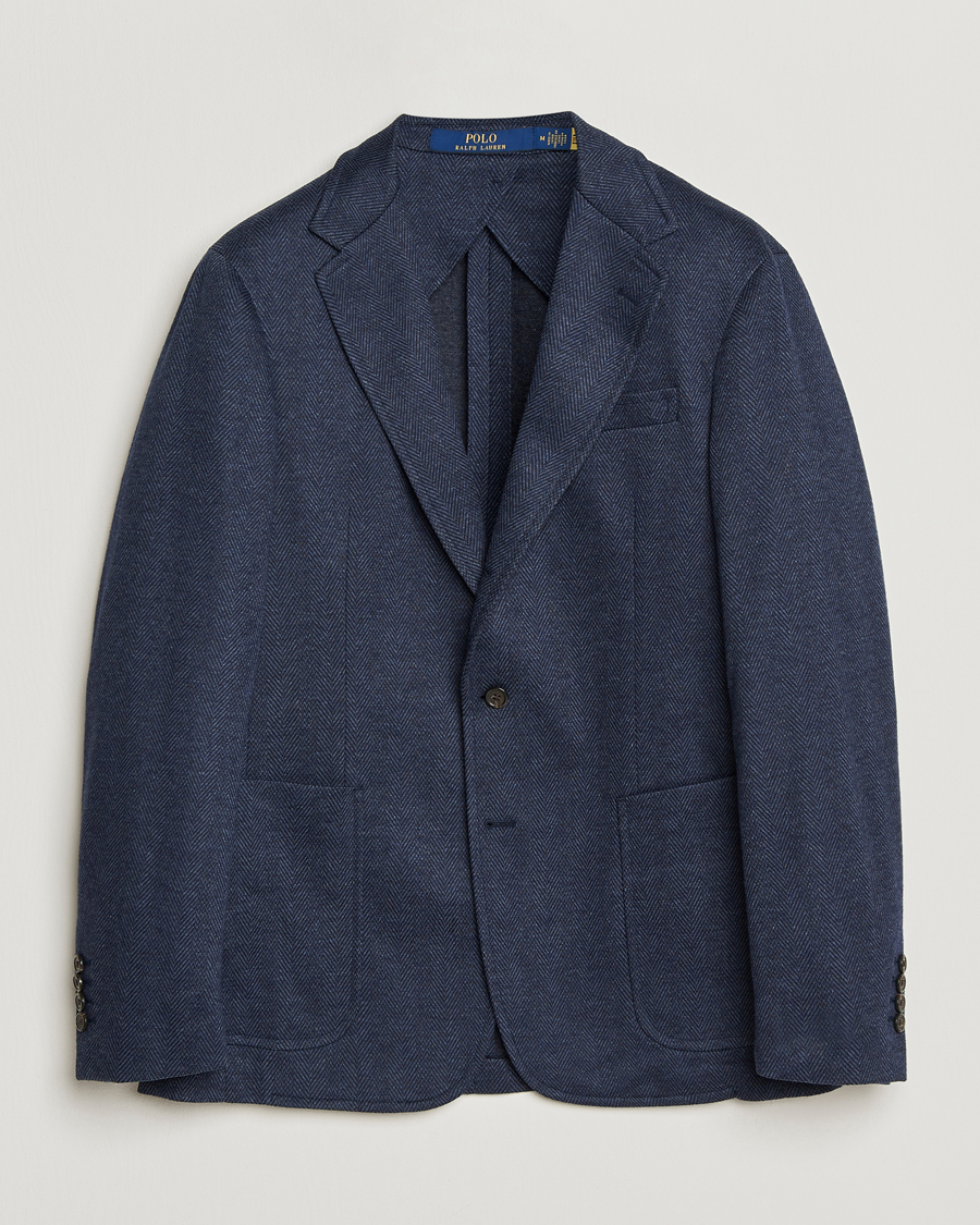 Men | Blazers | Polo Ralph Lauren | Herringbone Single Breasted Sportcoat Navy Multi