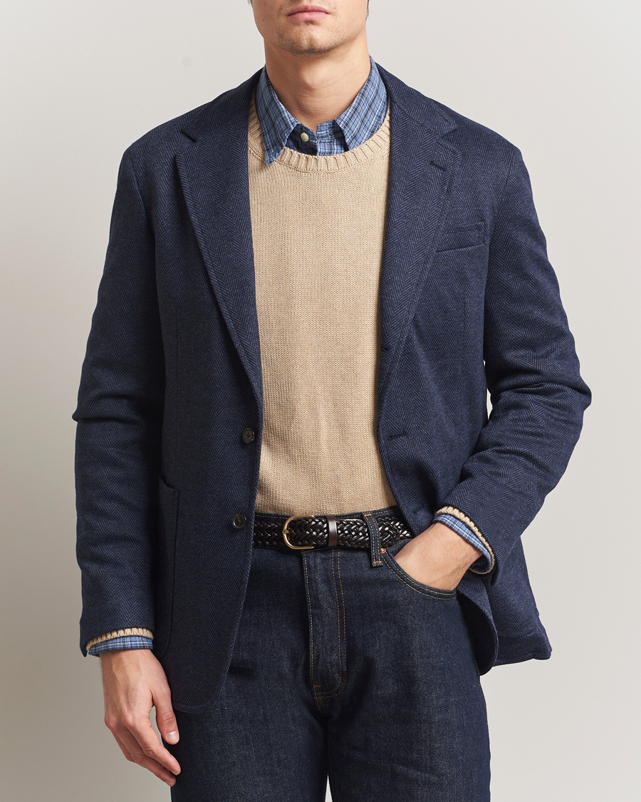 Men | Blazers | Polo Ralph Lauren | Herringbone Single Breasted Sportcoat Navy Multi