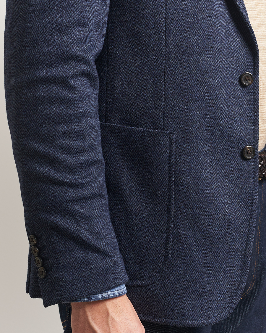 Men | Blazers | Polo Ralph Lauren | Herringbone Single Breasted Sportcoat Navy Multi