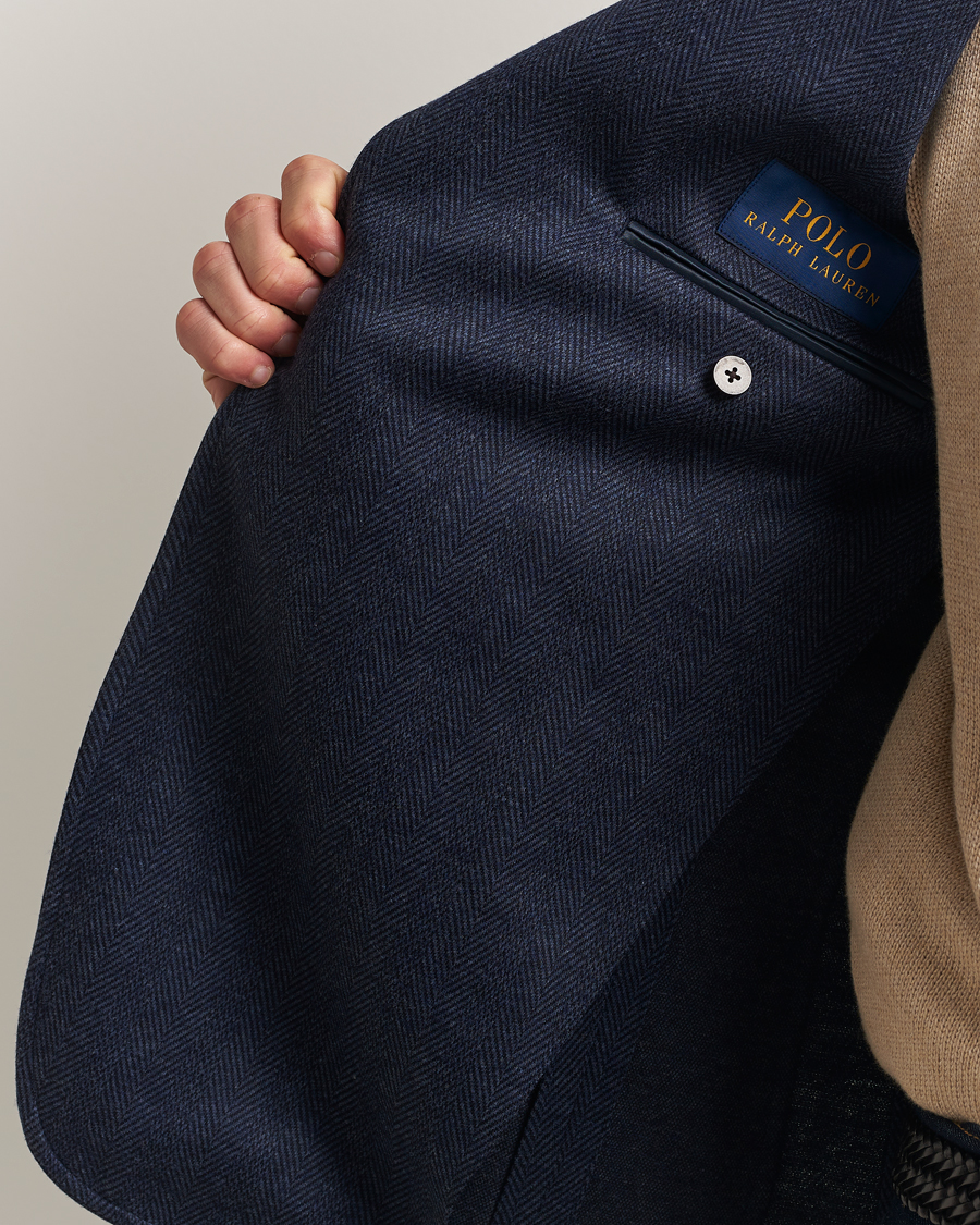 Men | Blazers | Polo Ralph Lauren | Herringbone Single Breasted Sportcoat Navy Multi