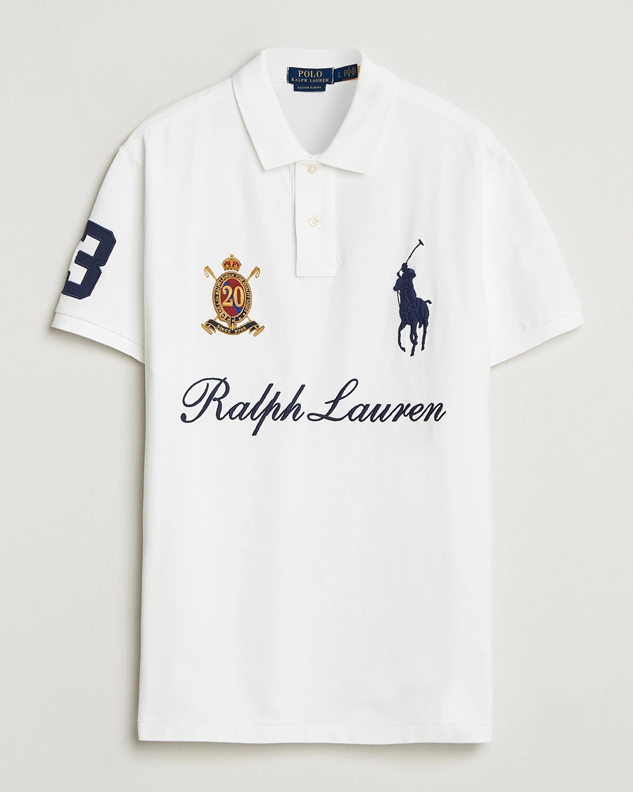 Men | Polo Shirts | Polo Ralph Lauren | Custom Slim Fit Big Pony Polo White