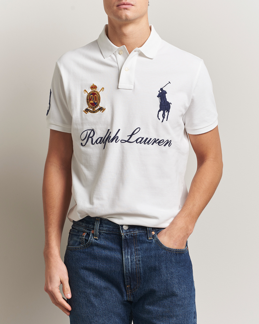 Polo Ralph Lauren Custom Slim Fit Big Pony Polo White at
