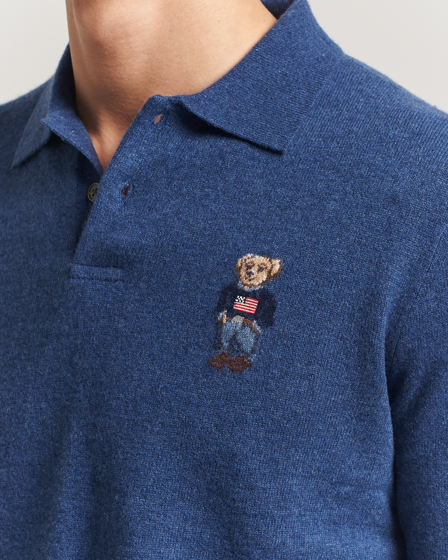 Men | Polo Shirts | Polo Ralph Lauren | Washed Long Sleeve Bear Polo Rustic Navy Heather