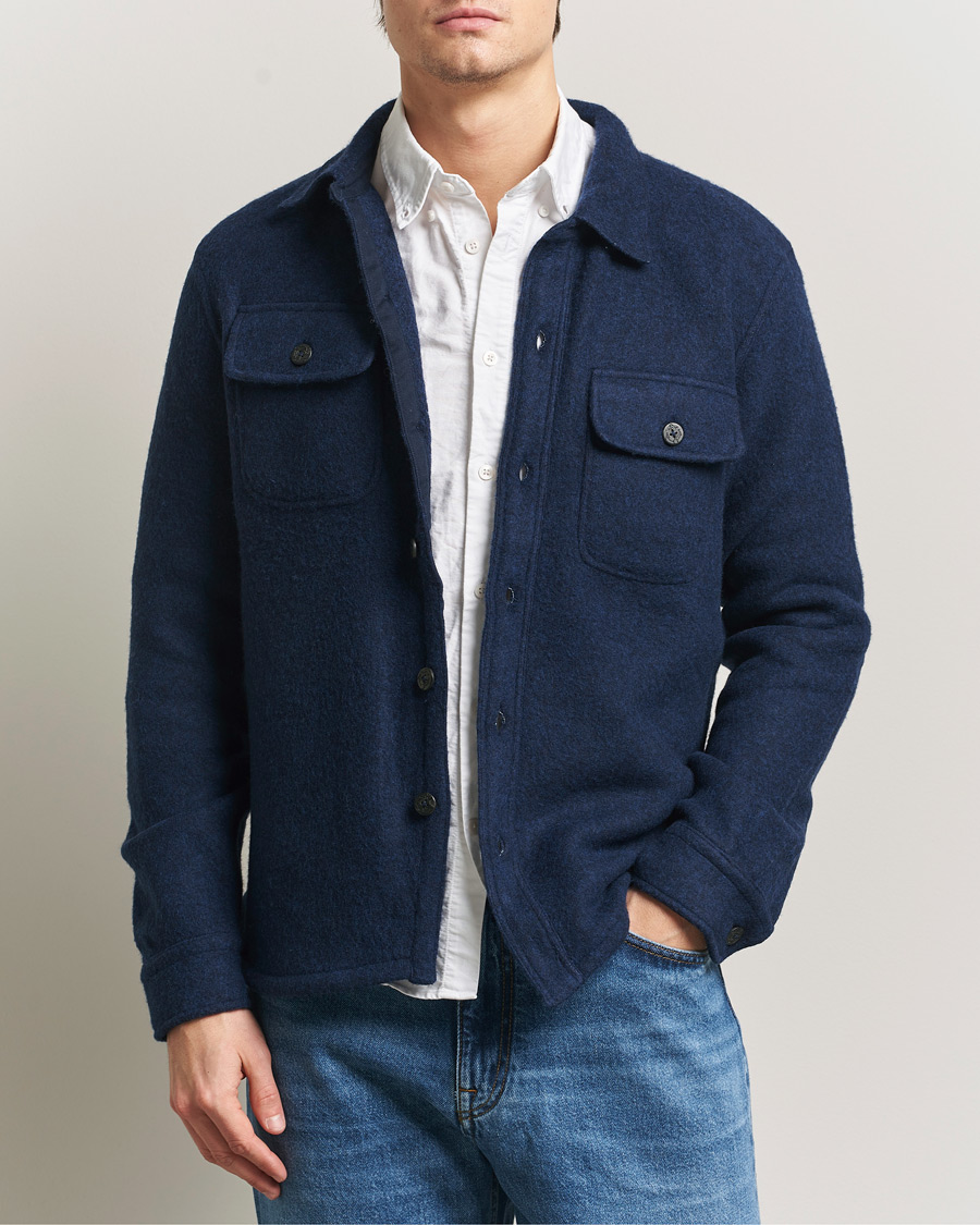 Polo Ralph Lauren Felted Wool Pocket Shirt RL Navy at CareOfCarl.com