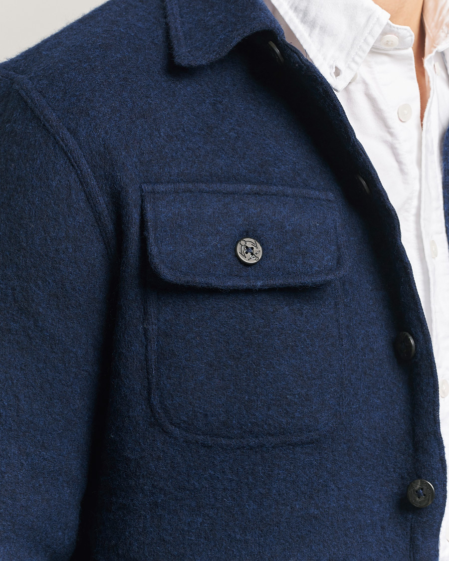 Men | Shirts | Polo Ralph Lauren | Felted Wool Pocket Shirt RL Navy
