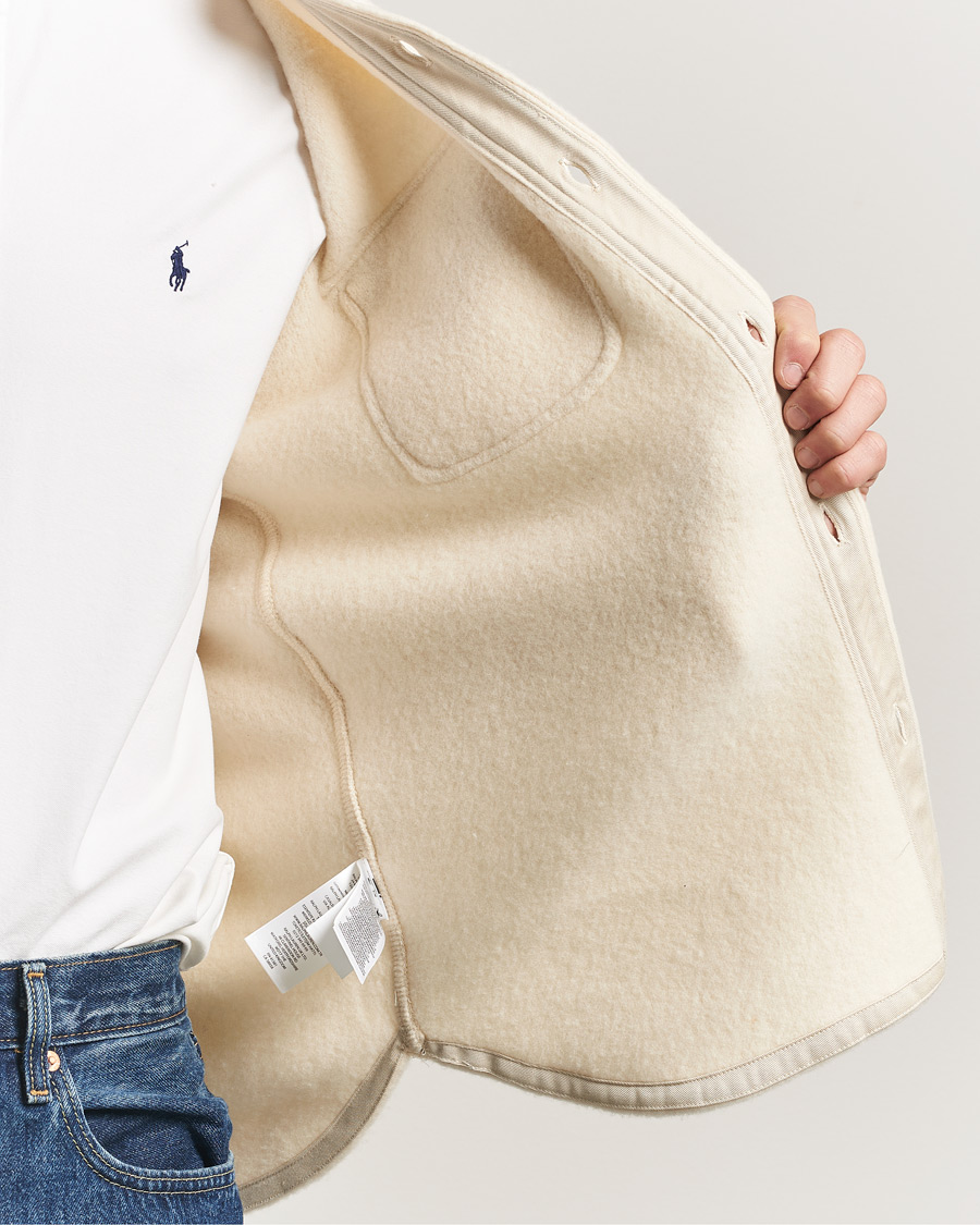 Men | Shirts | Polo Ralph Lauren | Felted Wool Pocket Shirt Andover Cream