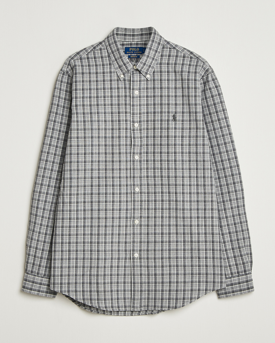 Men | Shirts | Polo Ralph Lauren | Custom Fit Checked Shirt Grey Heather Multi