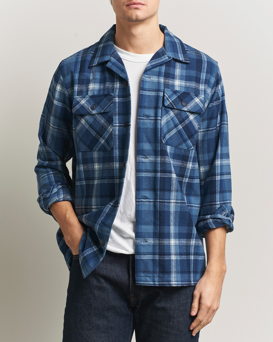 Men | Shirts | Polo Ralph Lauren | Plainweave Wool Pocket Shirt Blue Heather Multi