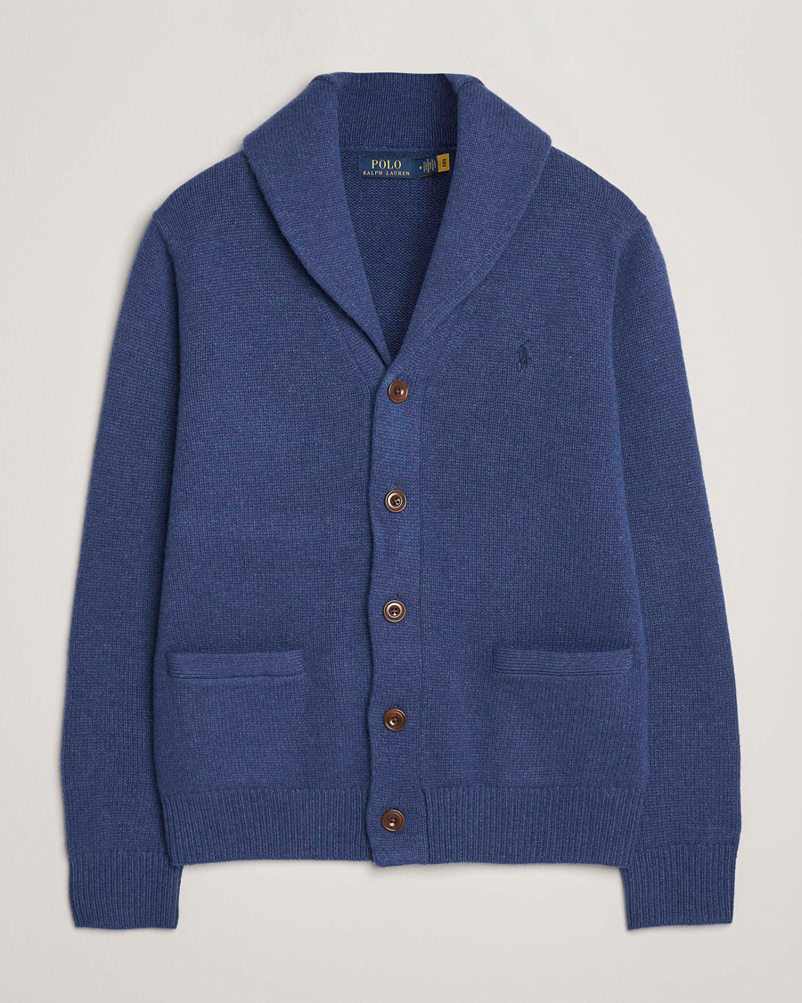 Men | Sweaters & Knitwear | Polo Ralph Lauren | Wool/Cashmere Shawl Collar Cardigan Navy Heather