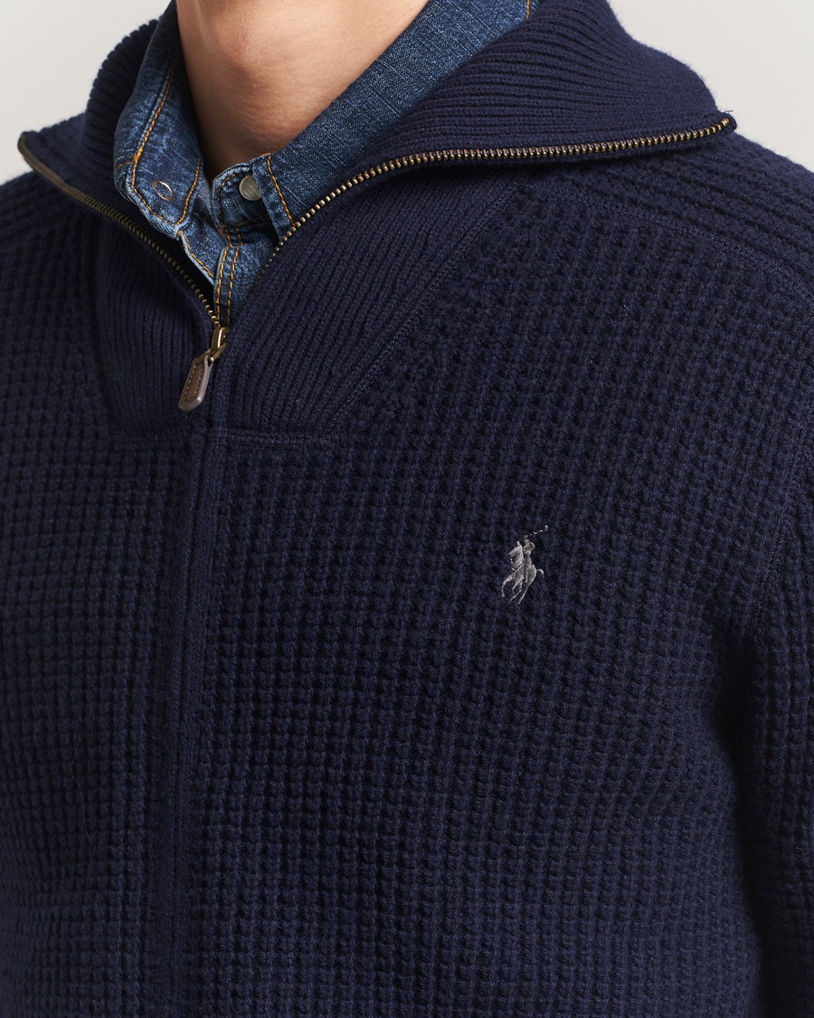 Polo Ralph Lauren Cotton/Wool Full Zip Hunter Navy at CareOfCarl.com