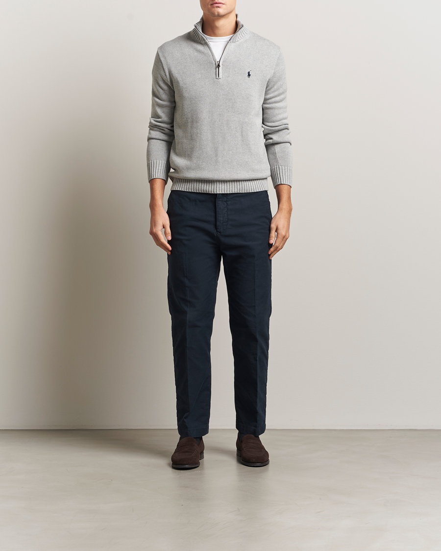 Men | Sweaters & Knitwear | Polo Ralph Lauren | Cotton Pullover Half Zip Andover Heather