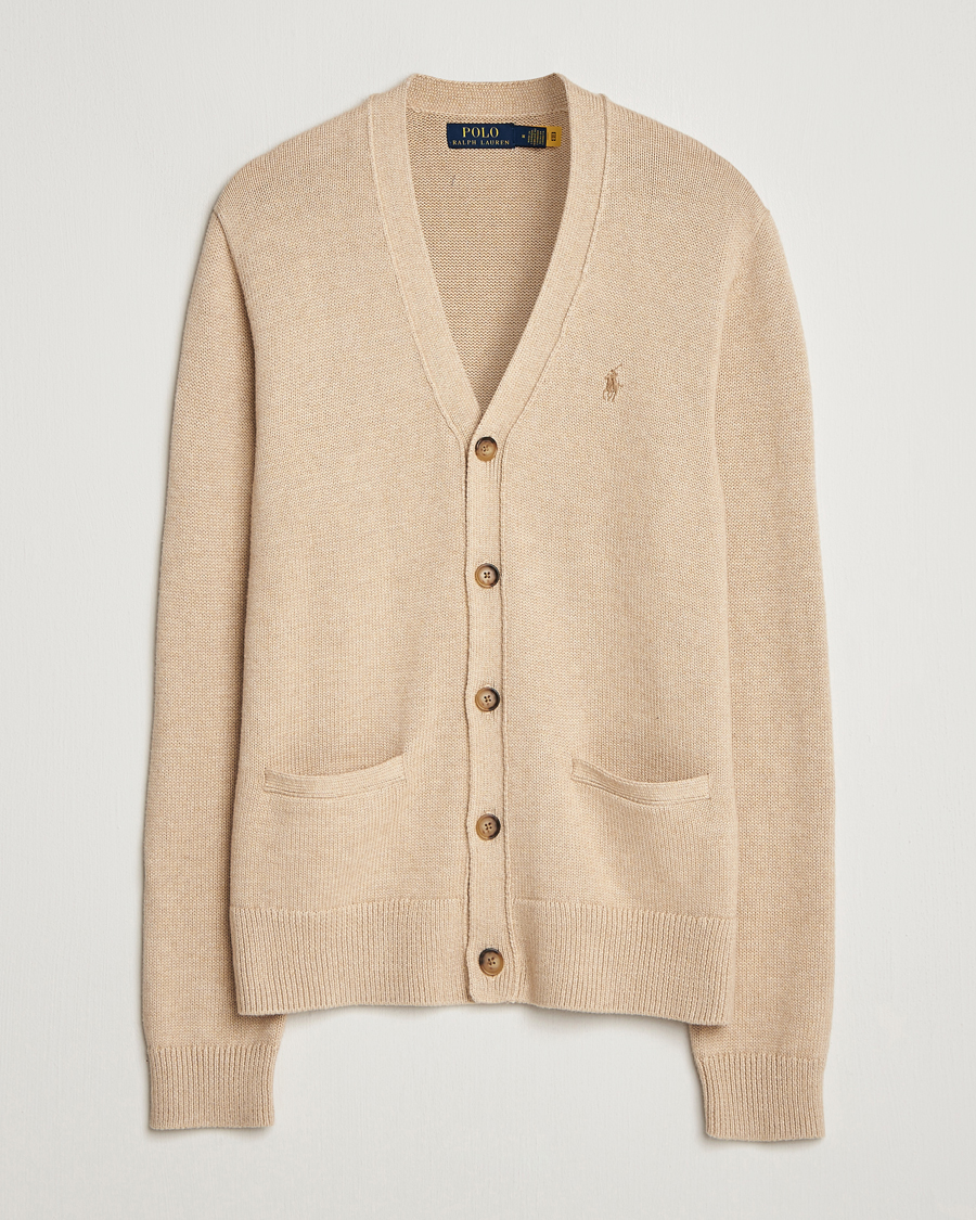 Polo Ralph Lauren Cotton Cardigan Dune Melange at CareOfCarl.com
