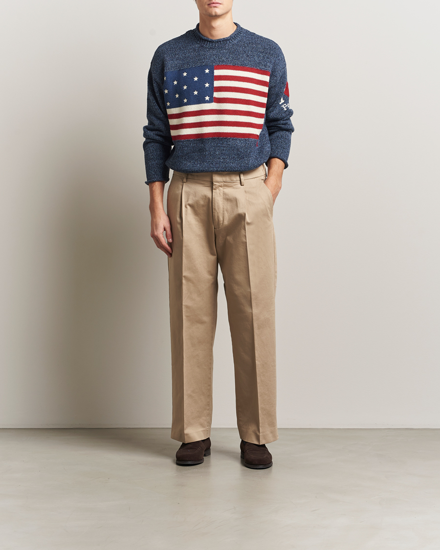 Men | Sweaters & Knitwear | Polo Ralph Lauren | Cotton Flag Sweater Blue Marl