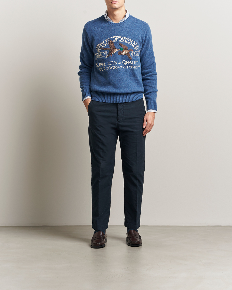 Men | Sweaters & Knitwear | Polo Ralph Lauren | Cotton/Wool Printed Sweater Blue Multi