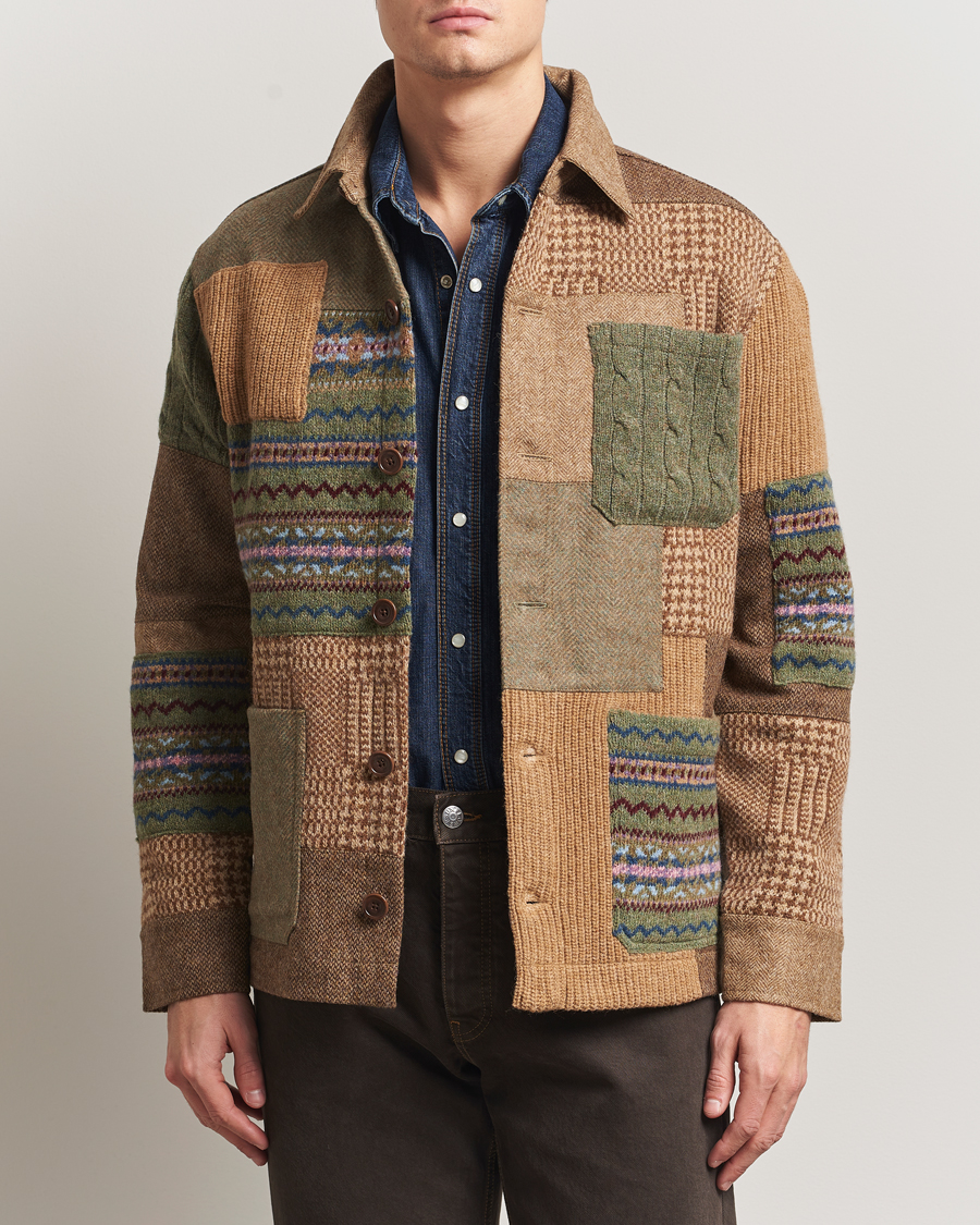 Men | Sweaters & Knitwear | Polo Ralph Lauren | Wool Blend Cardigan Tan Multi