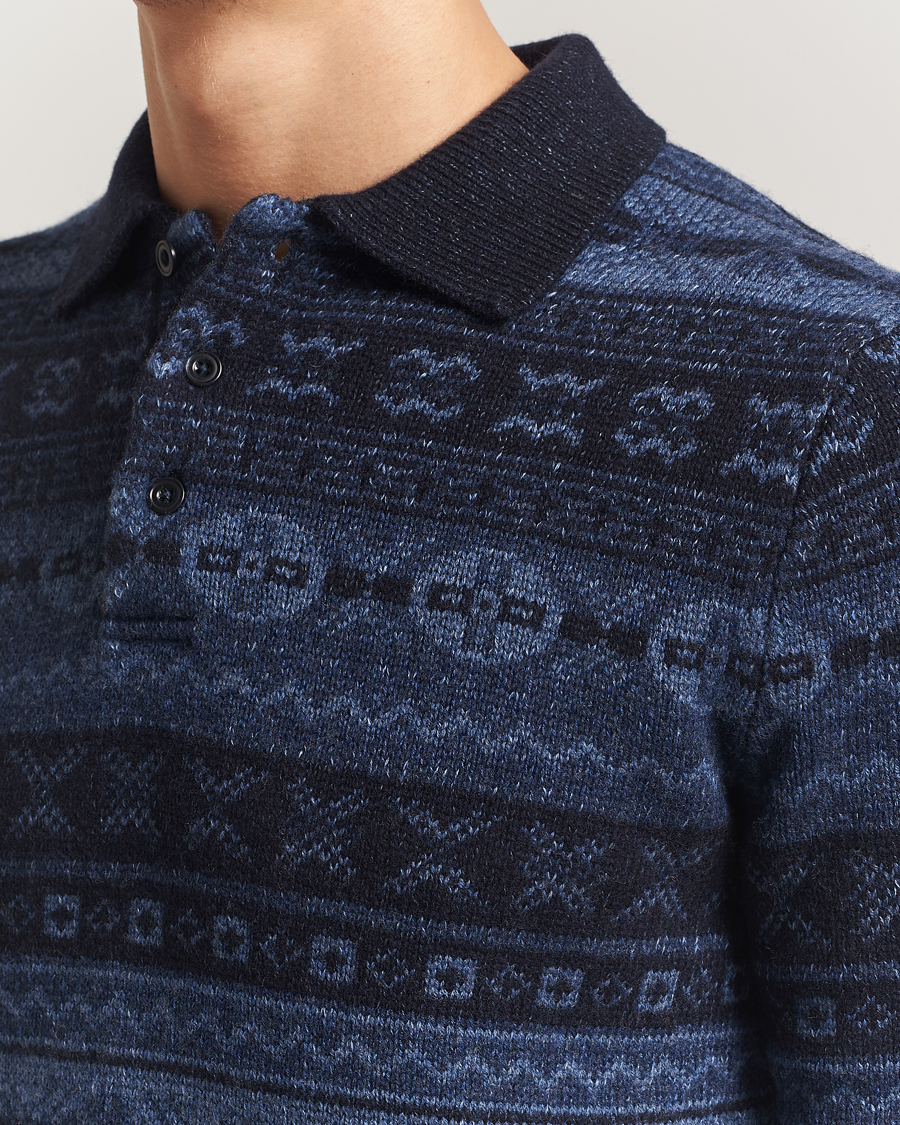 Men | Sweaters & Knitwear | Polo Ralph Lauren | Wool/Linen Blend Long Sleeve Sweater Navy Multi