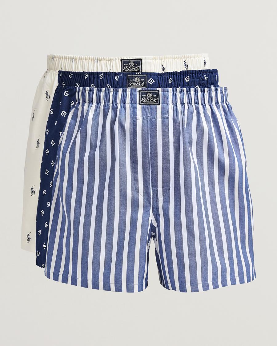 Men | Underwear & Socks | Polo Ralph Lauren | 3-Pack Woven Boxer Blue/Navy/White