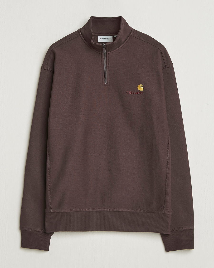 Men | Sweaters & Knitwear | Carhartt WIP | Half Zip American Script Sweat Palisander