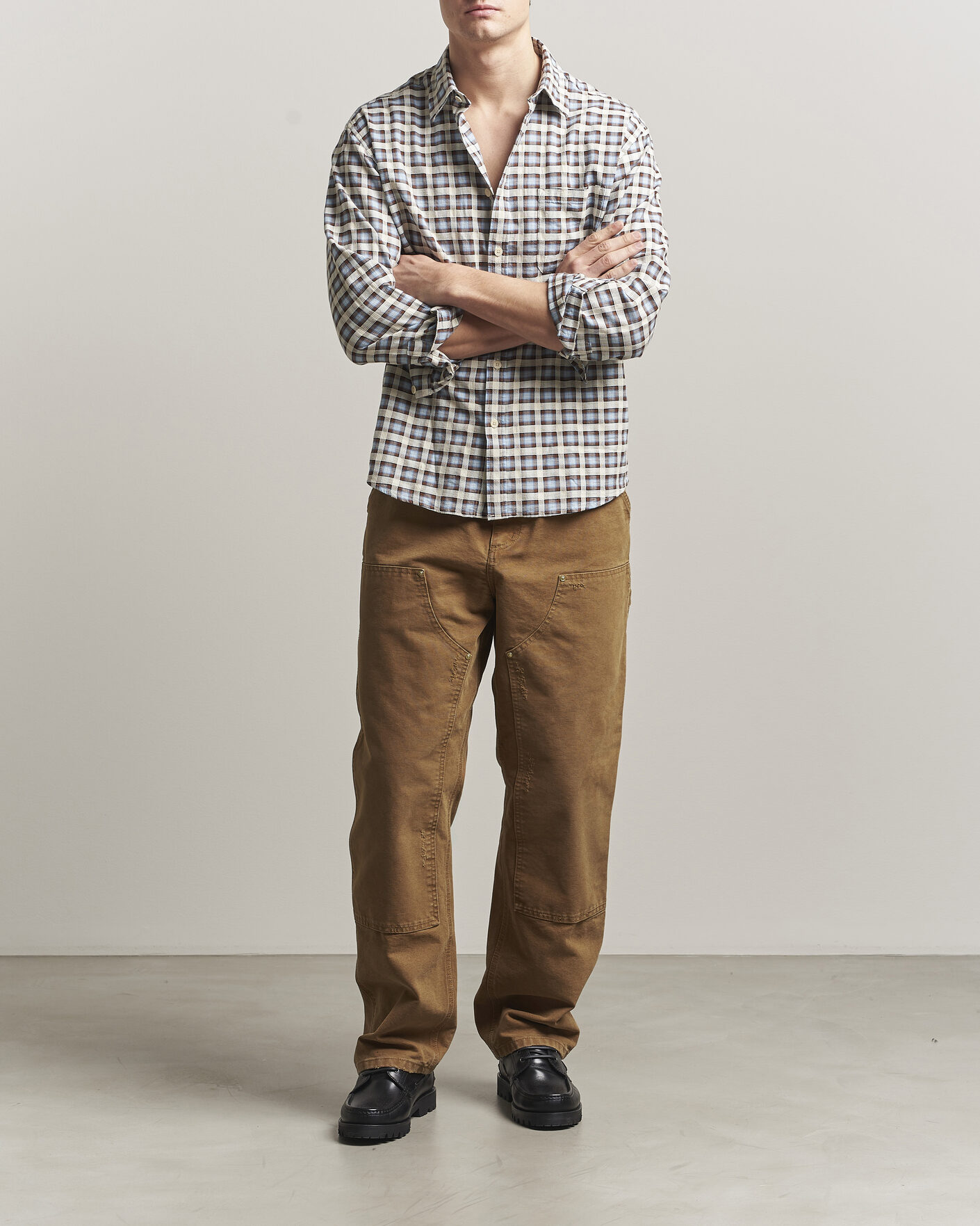 Men | Trousers | Carhartt WIP | Double Knee Pants Hamilton Brown Grind Washed