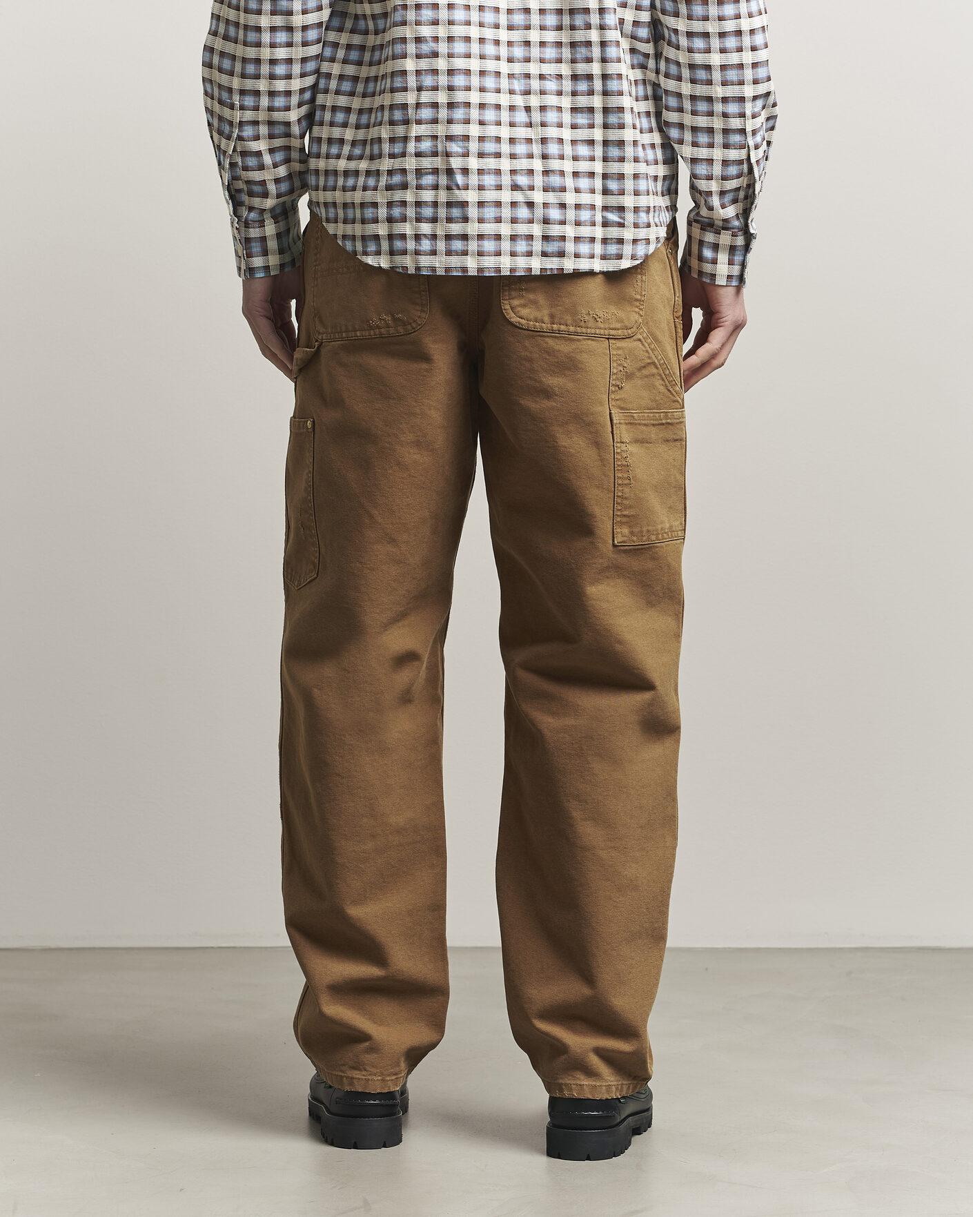 Men | Trousers | Carhartt WIP | Double Knee Pants Hamilton Brown Grind Washed