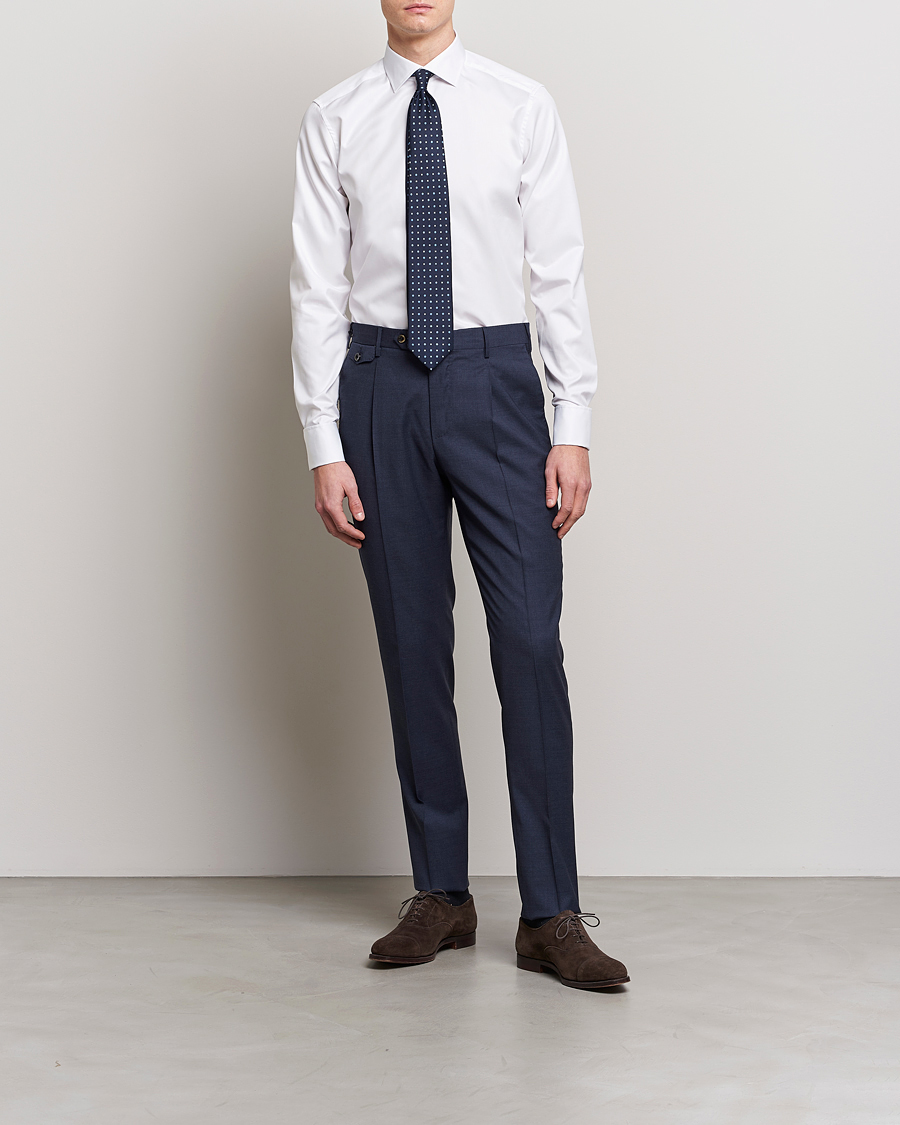 Men | Shirts | Stenströms | Superslim Double Cuff Cotton Shirt White