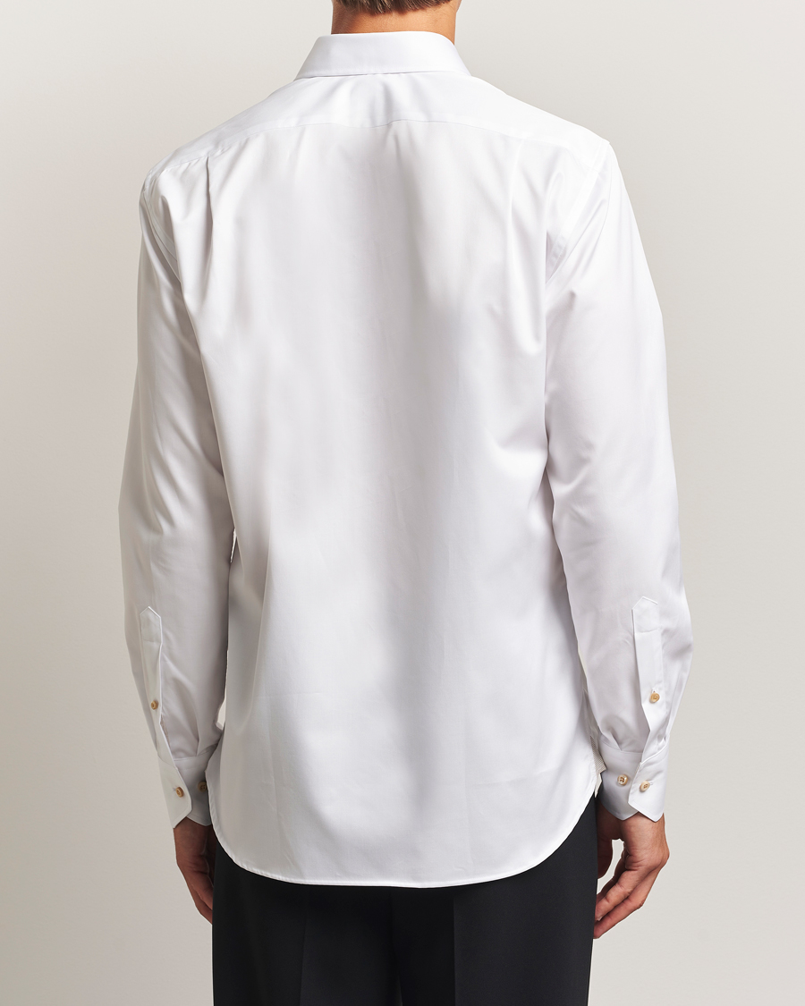 Men | Shirts | Stenströms | Regular Fit Contrast Cotton Shirt White