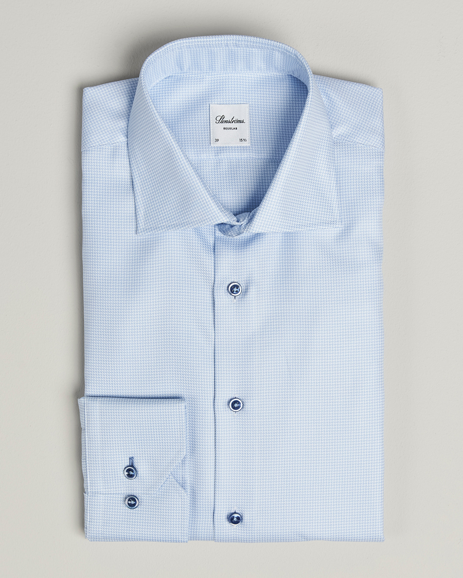 Men | Shirts | Stenströms | Regular Fit Contrast Shirt Light Blue