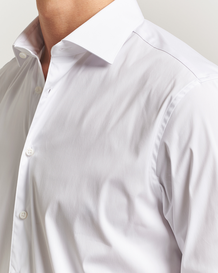 Men | Shirts | Stenströms | Regular Fit Cotton Stretch Shirt White