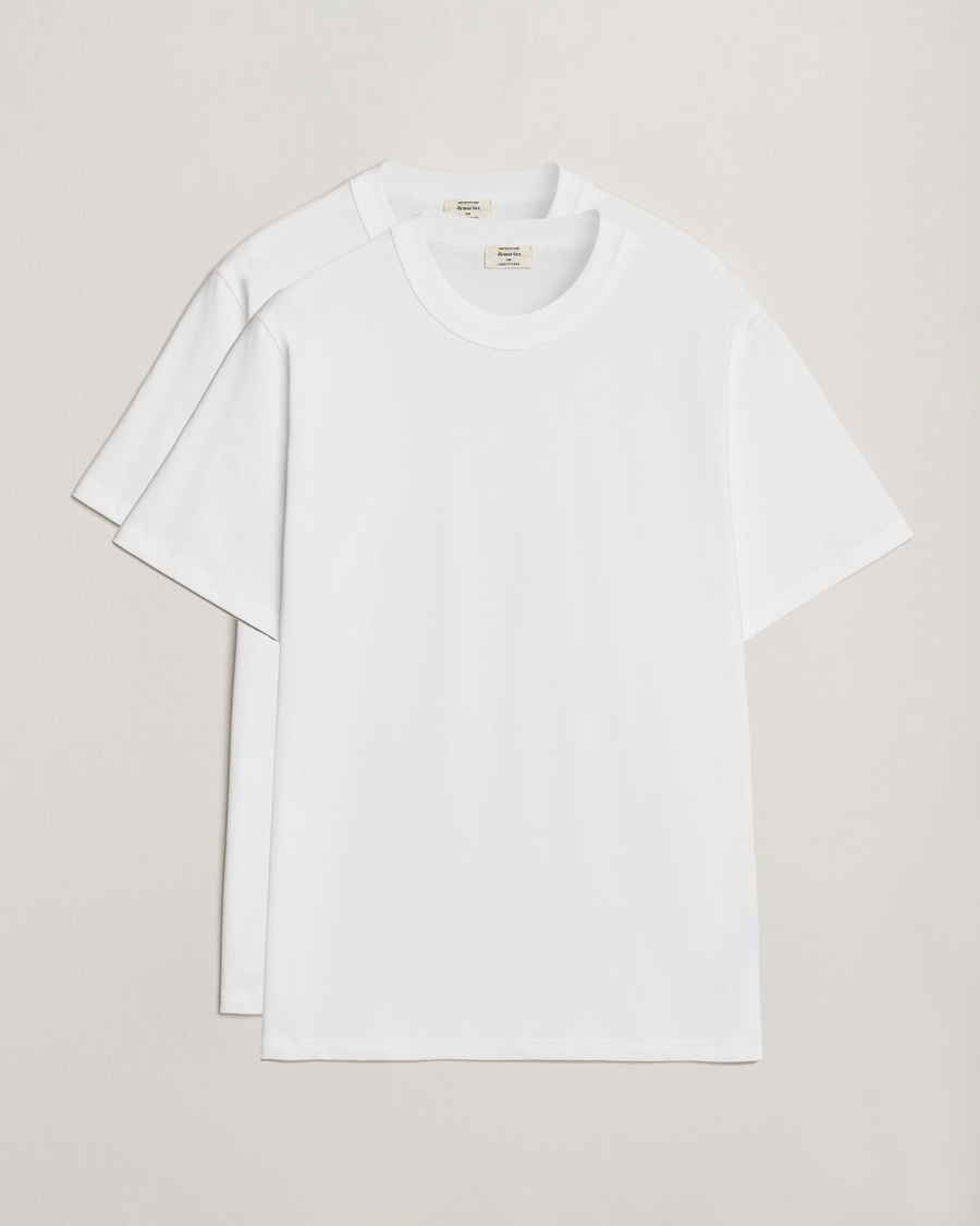 Men | T-Shirts | Armor Lux for Care of Carl | Armor-lux 2-Pack Heritage Callac T-Shirt White/White