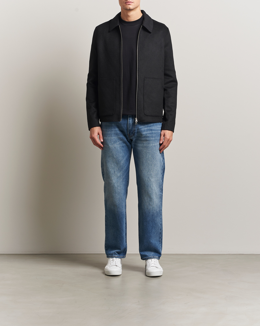 Men | Coats & Jackets | Samsøe Samsøe | Sapaulo Wool Full Zip Shirt Jacket Black